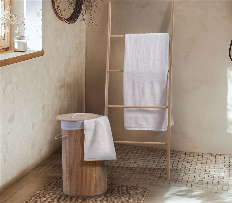 LAUNDRY BASKET BAMBOO DROP 34X57