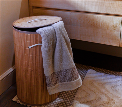 LAUNDRY BASKET BAMBOO DROP 34X57 3