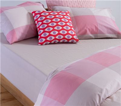 DOUBLE SIZE BEDSHEETS SET CASUAL CHECK 200Χ270 1