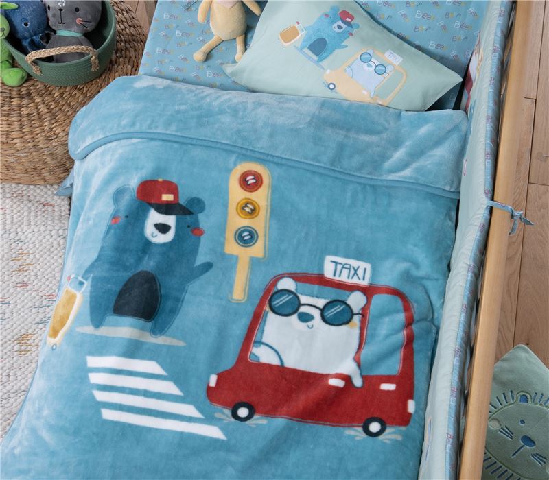 NEW! BABY CRADLE BLANKET TRAFFIC 75Χ100