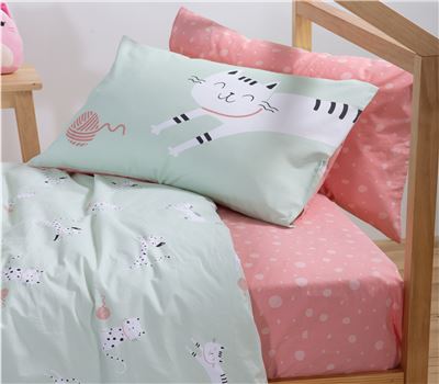JUNIOR SINGLE SIZE BEDSHEETS SET CATS GAME 170X260 1