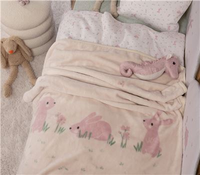 BABY COTBED BLANKET COUNTRY BUNNY 100Χ140