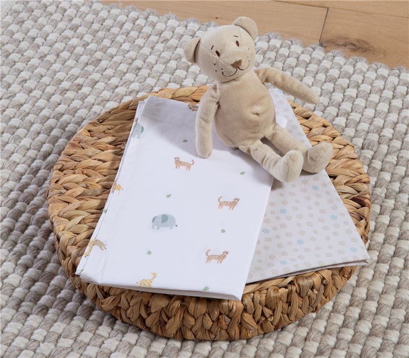 BASSINET SHEETS 2 PCS SET JUNGLE IN MOTION