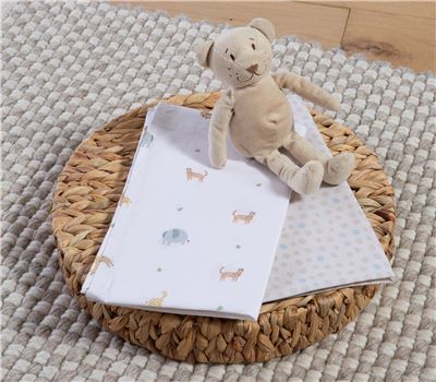 BASSINET SHEETS 2 PCS SET JUNGLE IN MOTION