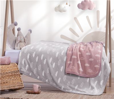 NEW! BABY COTBED BLANKET CLOUDS 100X140