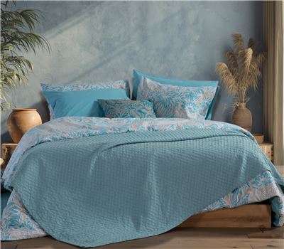 QUEEN SIZE PIQUET BLANKET ELMER BLUE 230X240