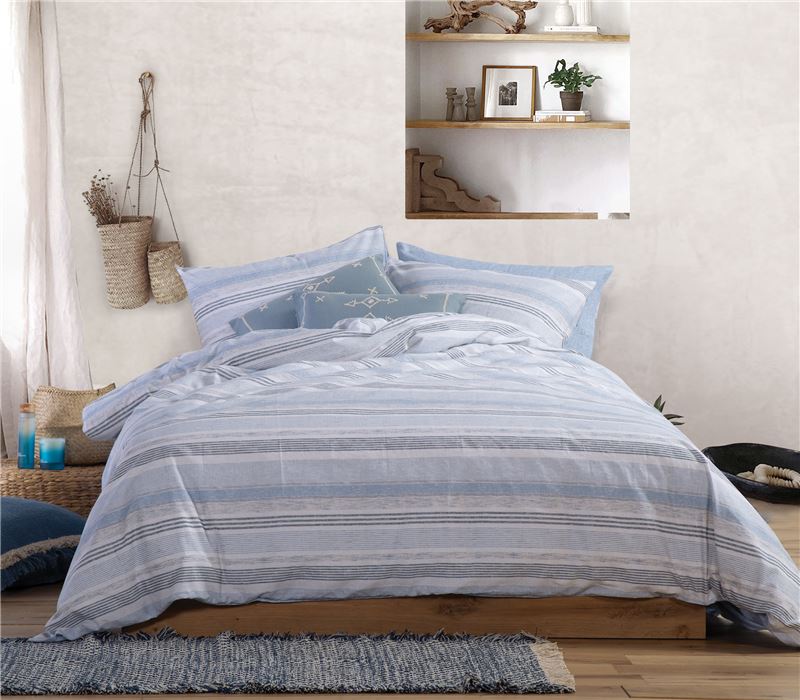 QUEEN SIZE FITTED BEDSHEETS SET CANFIELD BLUE