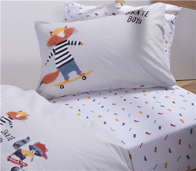 JUNIOR SINGLE SIZE BEDSHEETS SET SKATE WITH STYLE 170X260 1