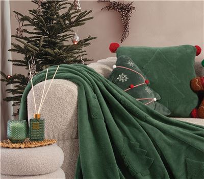 CHRISTMAS DECORATIVE THROW TREES OF JOY 130X180 1