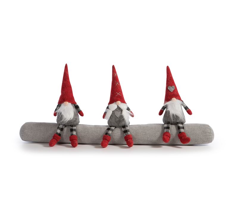 CHRISTMAS DOOR STOPPER 3 GNOMES 32X89