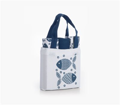 POUCH WITH KITCHEN TOWEL SET 3PCS SPARS BLUE