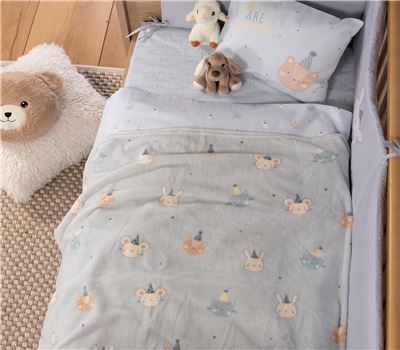 BABY COTBED FLEECE BLANKET SPECIAL PARTY 110X150