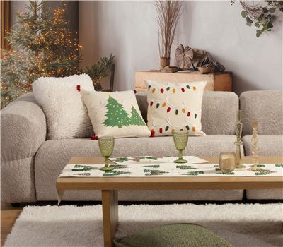 DECORATIVE CUSHION HAPPY HOLIDAY TREE 45X45 1