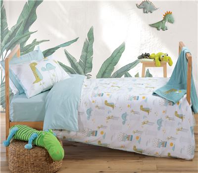 NEW! JUNIOR SINGLE SIZE DUVET COVER SET DINO DRAGON TIME 160Χ240