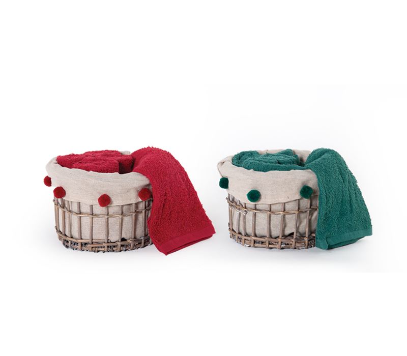 BASKET PLEASE CHRS WITH FACECLOTHS SET 5PCS