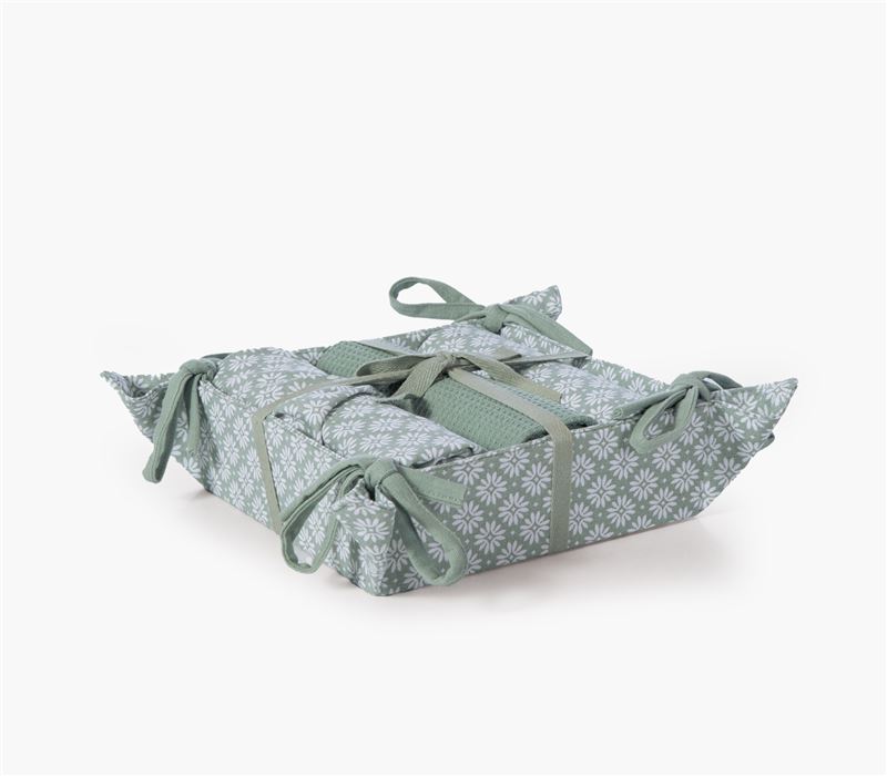 BREAD BASKET WITH KITCHEN TOWEL 3PCS SET ROMANCE