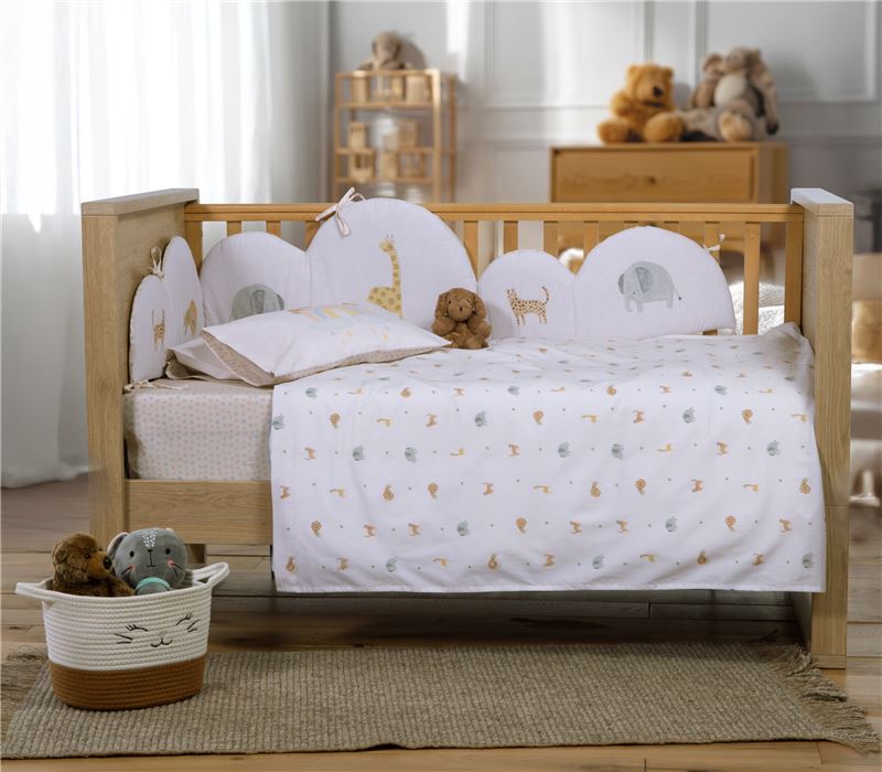 BABY COTBED FLAT SHEETS 3 PCS SET JUNGLE IN MOTION