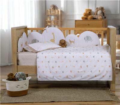 BABY COTBED FLAT SHEETS 3 PCS SET JUNGLE IN MOTION