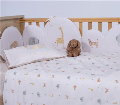 BABY COTBED FLAT SHEETS 3 PCS SET JUNGLE IN MOTION 1