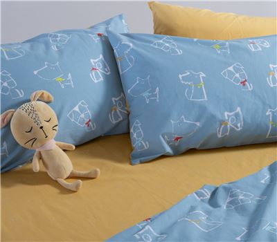JUNIOR SINGLE SIZE BEDSHEETS SET DOG LIFE 170X260 2